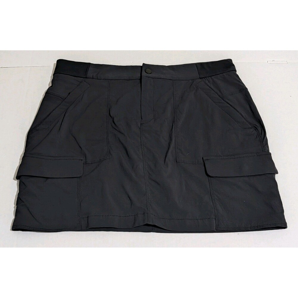 Athleta Trekkie Skort Cargo Black Hiking Utility Athletic Skirt Women 14 596354